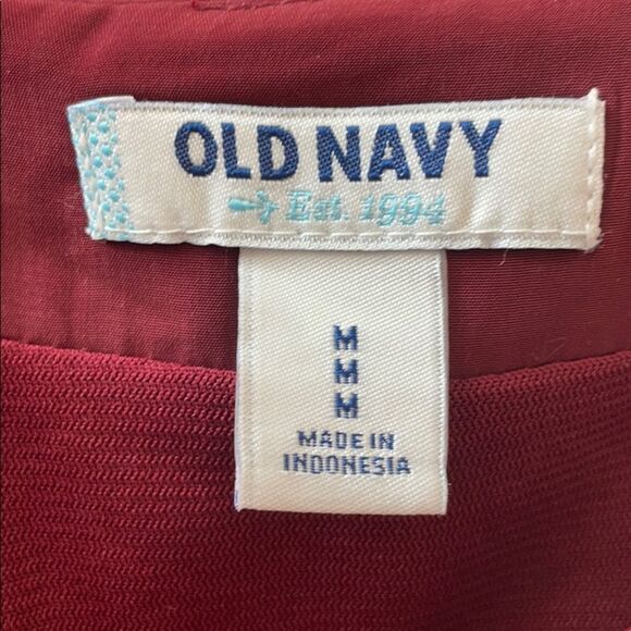 Old Navy Red Printed Sleeve Shift Dress. Size Medium. NWT. Minimalist Lagenlook. - Picture 9 of 12